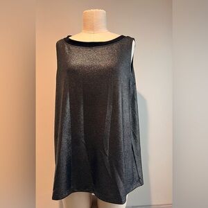 Alembika gold metallic black tank wide collar  sz 4